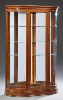 Appraisal: Louis Philippe Style Curved Glass Curio Cabinet c Louis Philippe