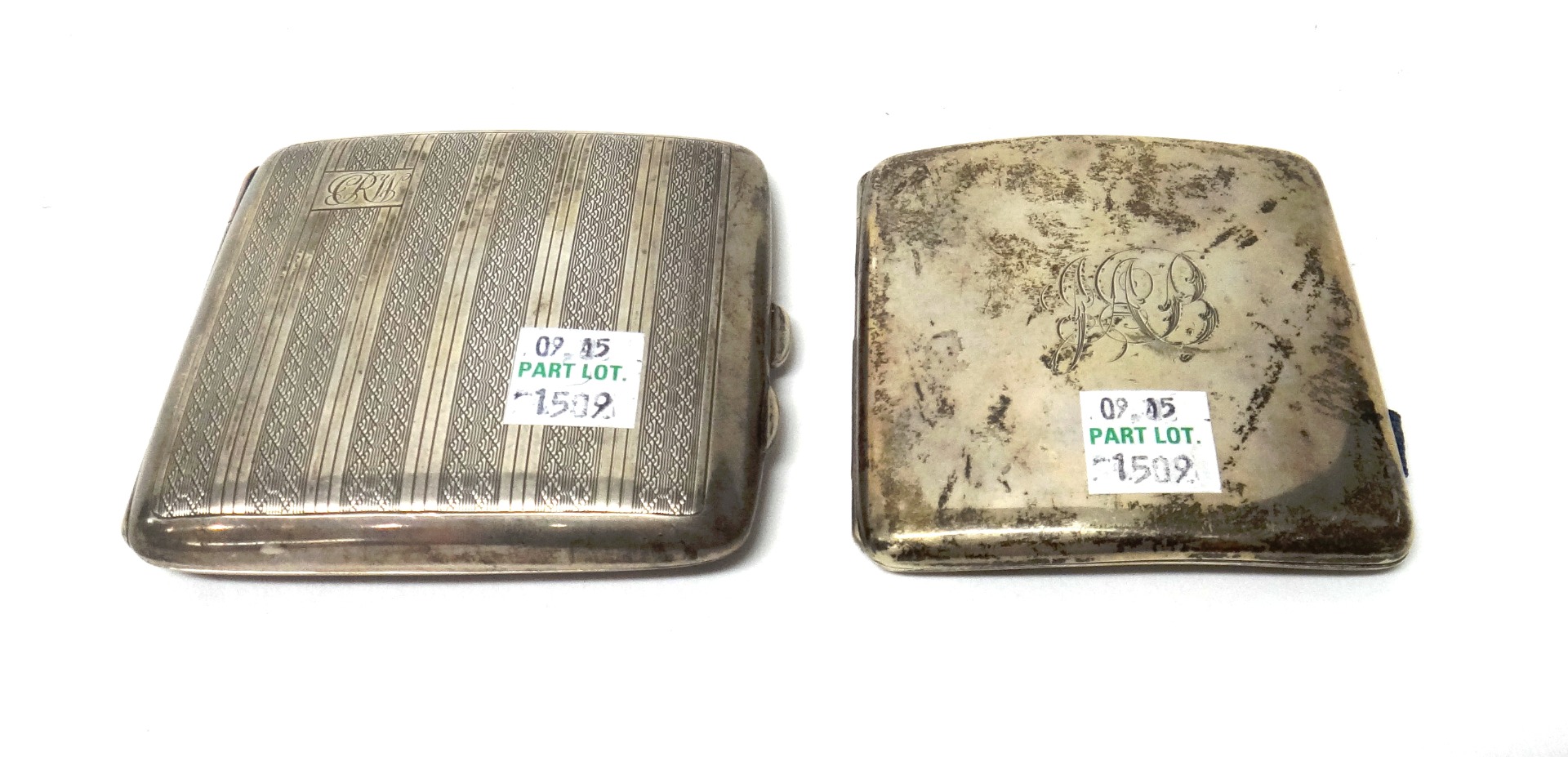 Appraisal: A silver rectangular cigarette case with engine turned decoration Birmingham