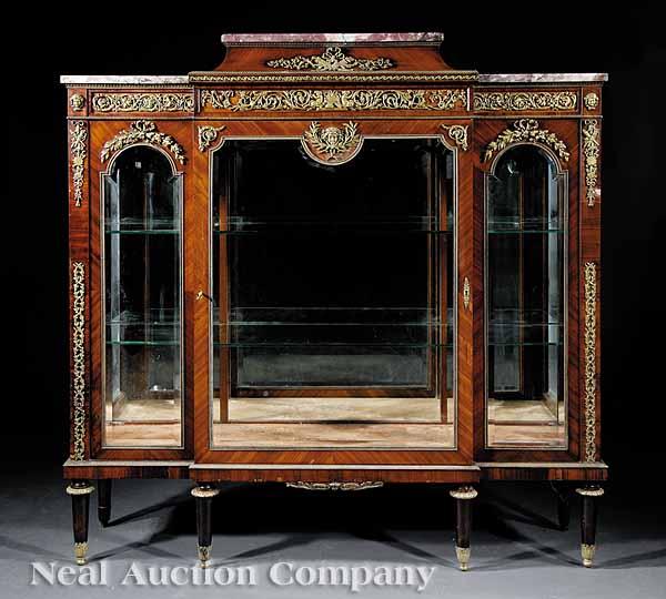 Appraisal: A Fine Louis XVI-Style Gilt Bronze-Mounted Rosewood Parlor Cabinet th