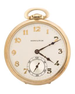 Appraisal: HAMILTON LANCASTER K GOLD POCKET WATCH HAMILTON LANCASTER K GOLD