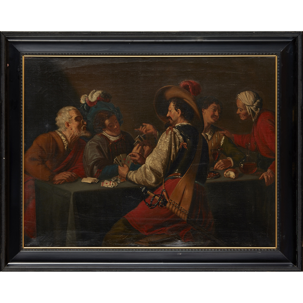 Appraisal: AFTER THEODOOR ROMBOUTS THE CARD PLAYERS oil on canvas cm