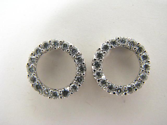 Appraisal: Pair of K white gold diamond circle earrings