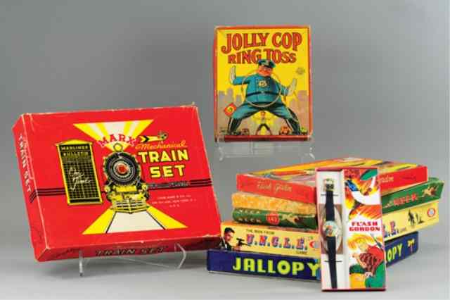 Appraisal: GROUPING OF BOXED GAMES Includes Jolly Cop Ring Toss Jalopy