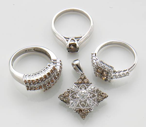 Appraisal: A collection of brown and reddish-brown diamond diamond k and