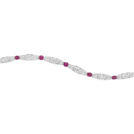 Appraisal: Ruby and Diamond Bracelet Estimate -