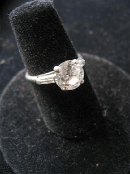 Appraisal: Platinum and diamond solitaire engagement ring One carat Old European