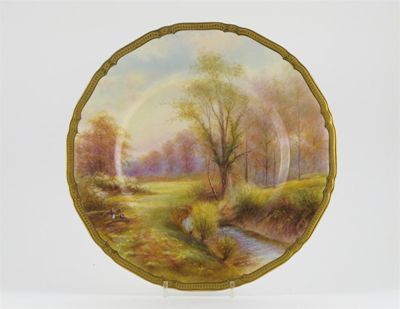 Appraisal: A Royal Worcester bone china plate painted with two figures