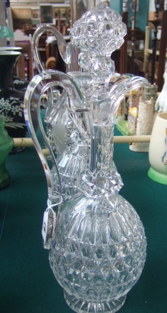 Appraisal: A Victorian cut glass decanter and stopper and matching ewer