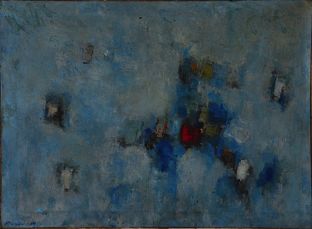 Appraisal: DEREK MIDDLETON - 'Blue Abstract No ' oils on canvas