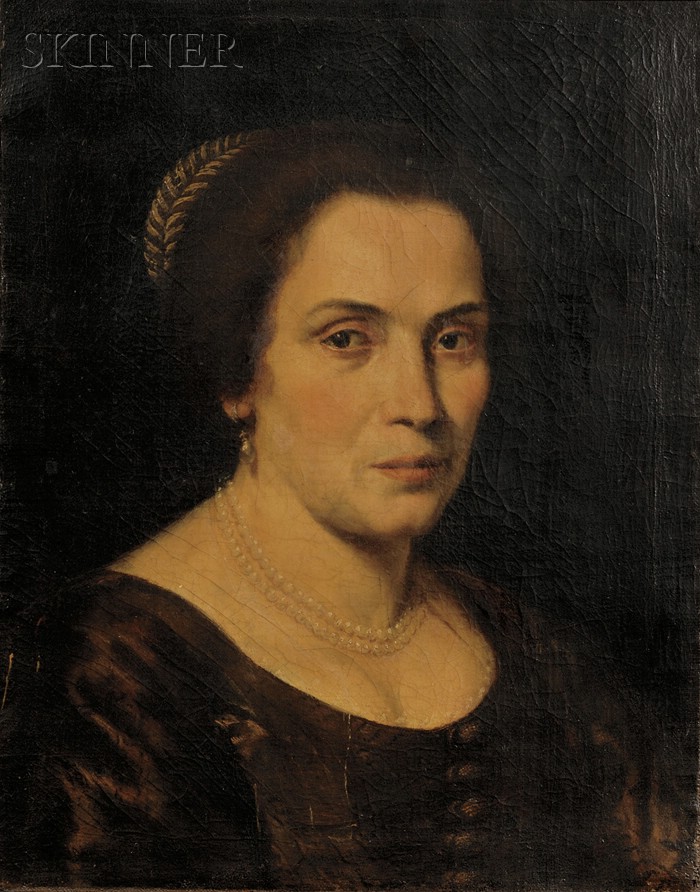 Appraisal: Attributed to Bernardo Strozzi Italian - Kopf einer Frau in