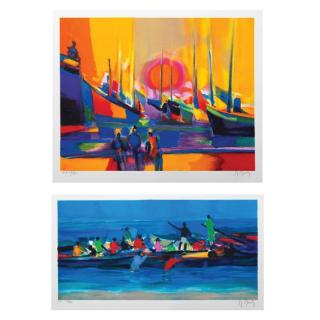 Appraisal: Marcel Mouly - En Pirogue and Soleil Couchant sur le