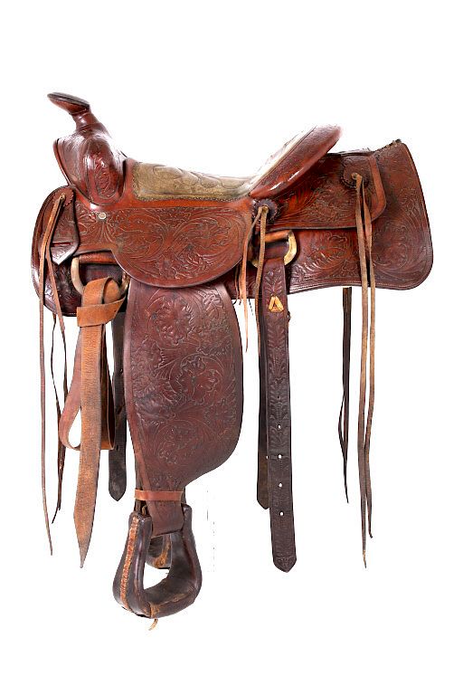 Appraisal: Early-Mid s Montana Saddlery Marked For your bidding pleasure we