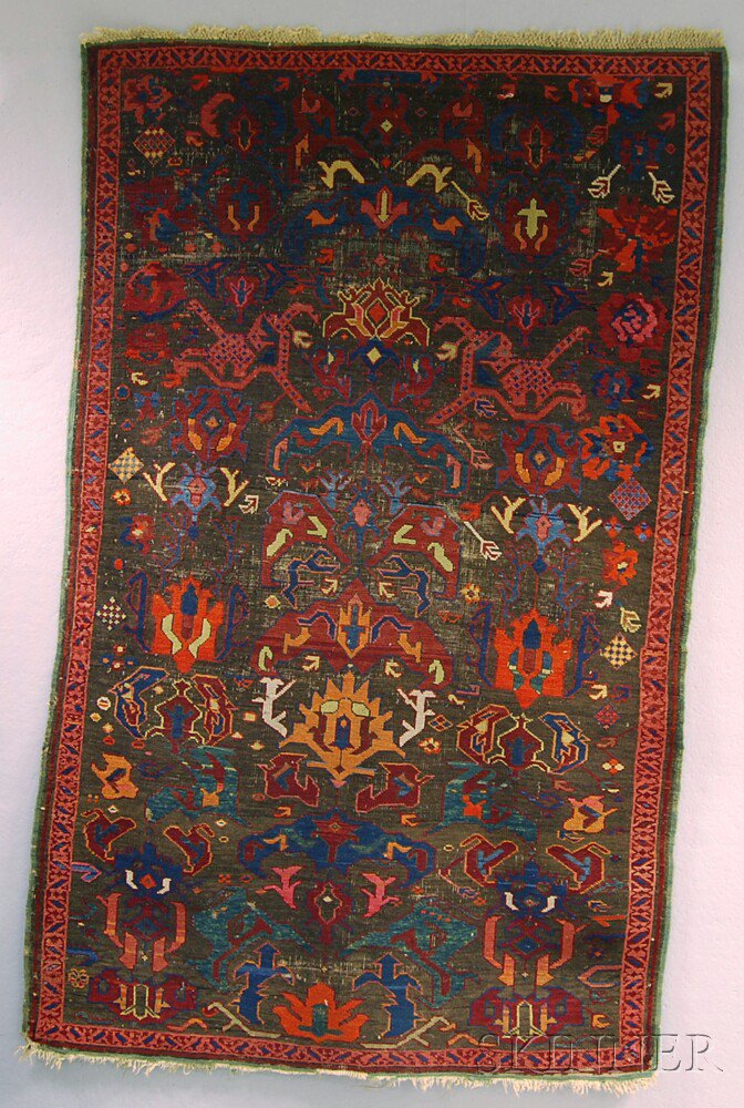 Appraisal: Bidjov Rug Northeast Caucasus late th century crease wear brown