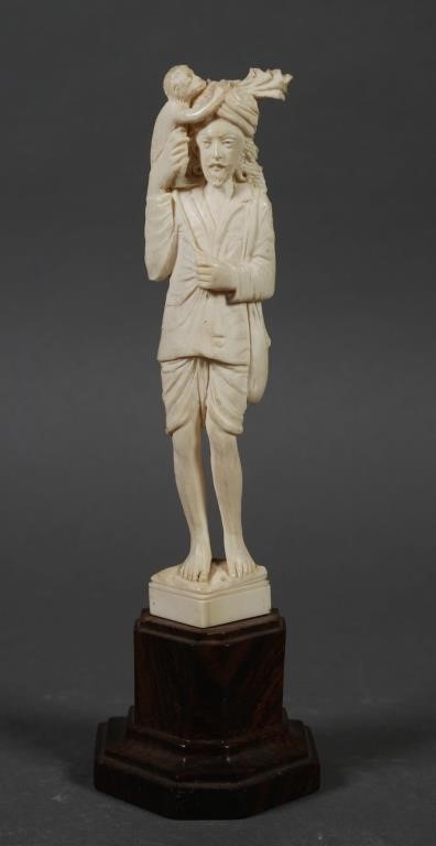 Appraisal: Old carved ivory statue of a Sikh or Hindu man