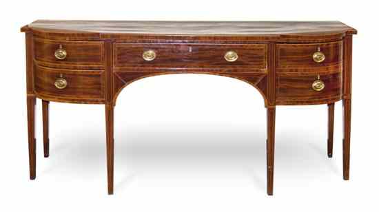 Appraisal: A George III Sheraton Mahogany Sideboard having a rectangular banded