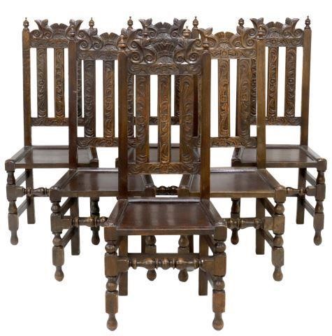 Appraisal: lot of English oak side chairs early th c each