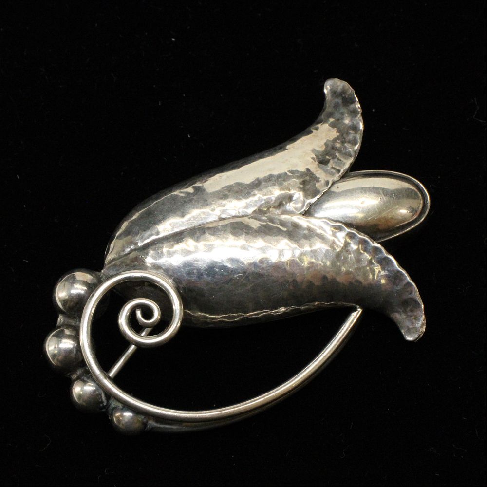 Appraisal: Georg Jensen Flower Brooch A hand wrought sterling silver flower