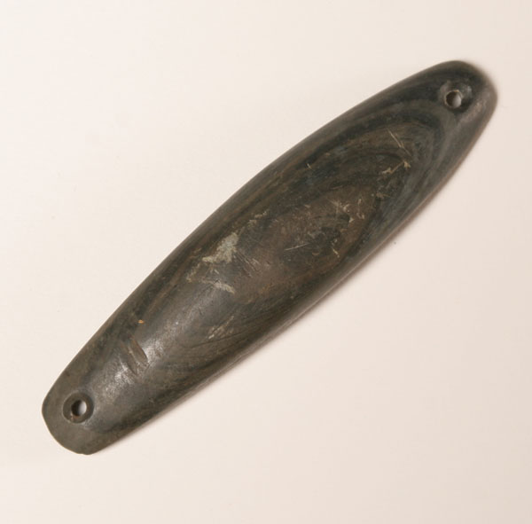 Appraisal: Fine bar amulet drilled at ends banded slate Found on