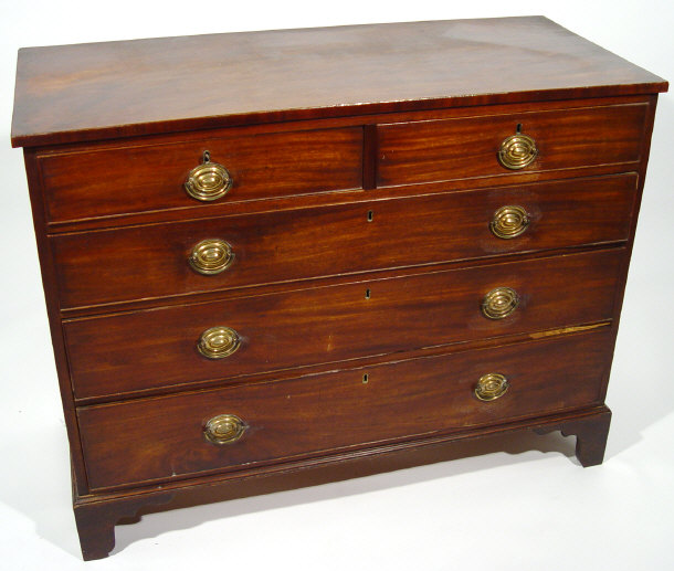 Appraisal: Early th Century mahogany chest fitted with two short and