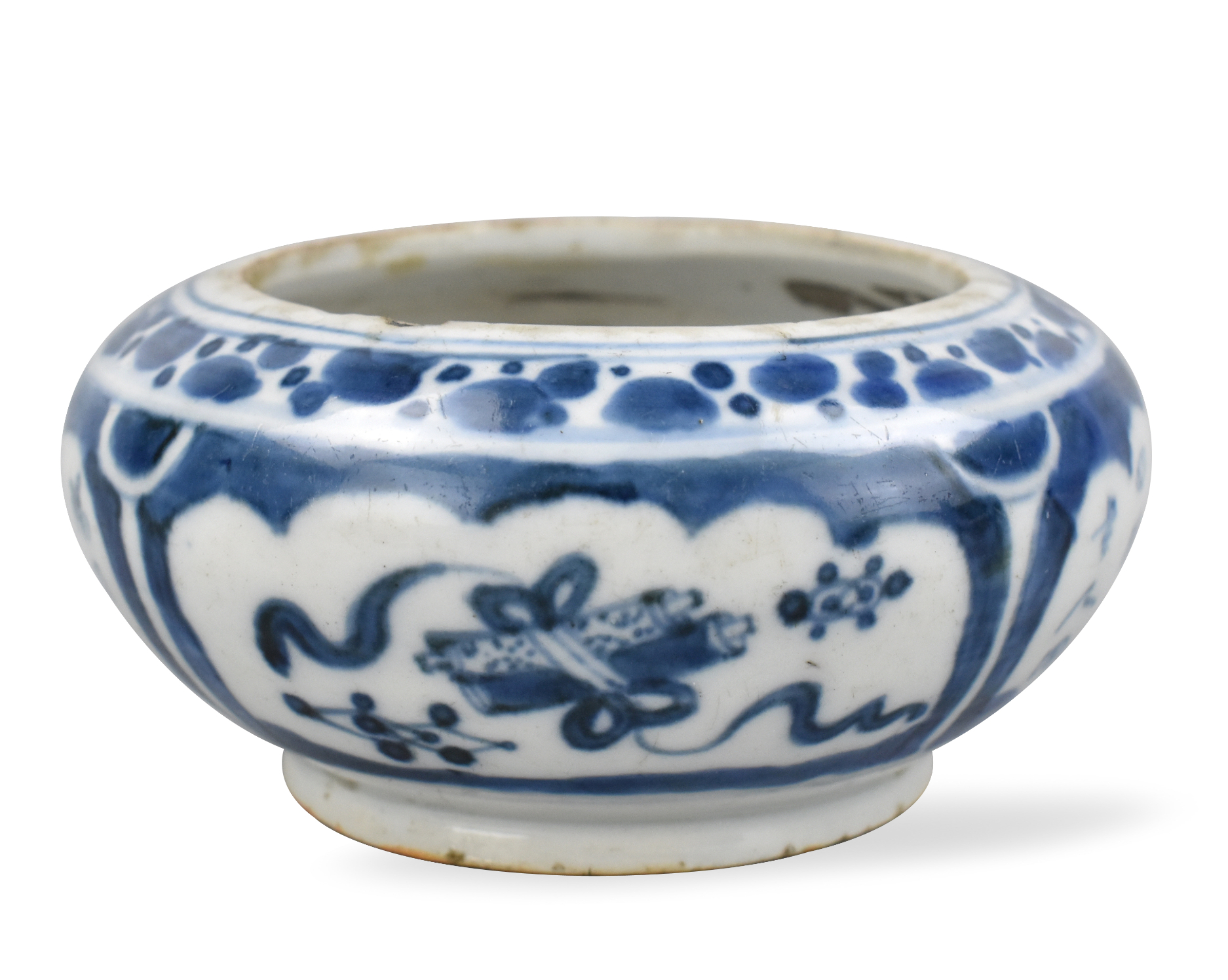 Appraisal: Chinese Ming Dynasty blue and white washer with small base