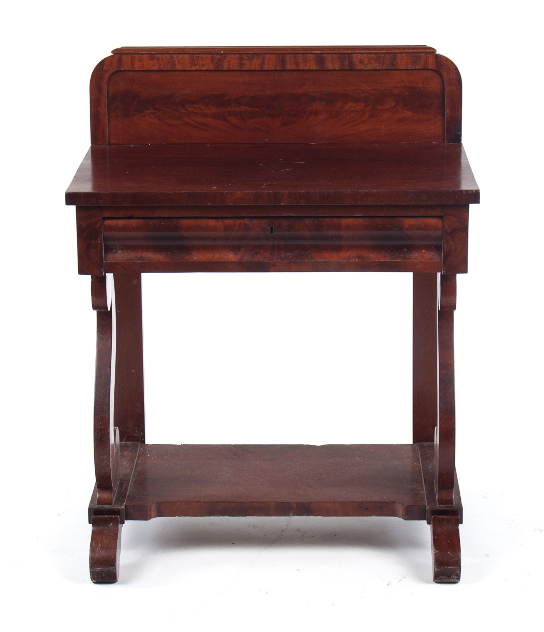 Appraisal: American Restoration carved mahogany washstand circa - raised in splash