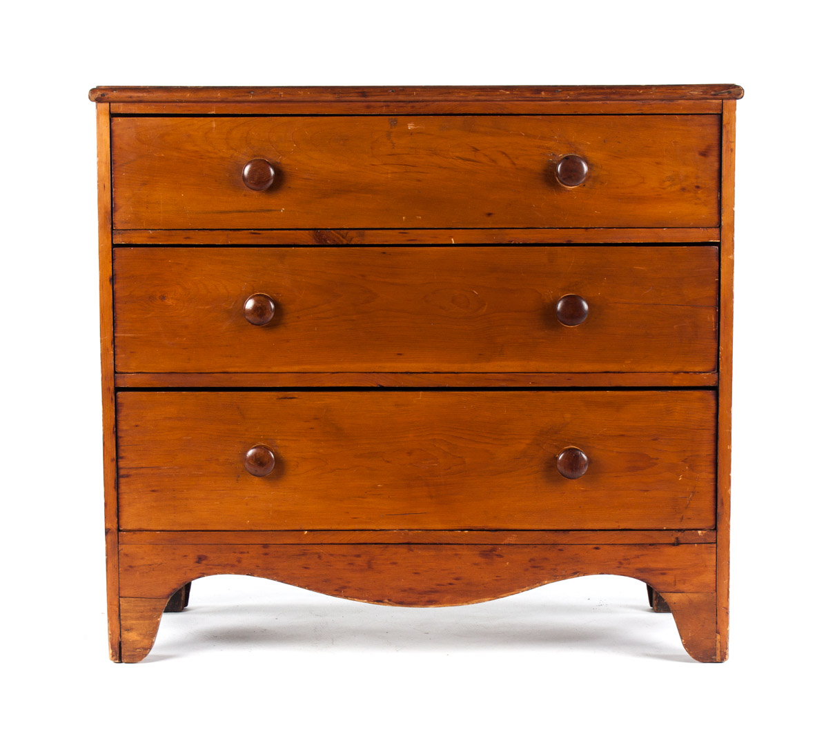 Appraisal: Victorian pine cottage chest flat top with molded edge three