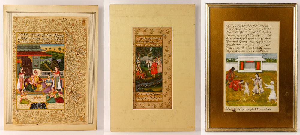 Appraisal: - Lot of Early Persian Illuminations Lot of three early