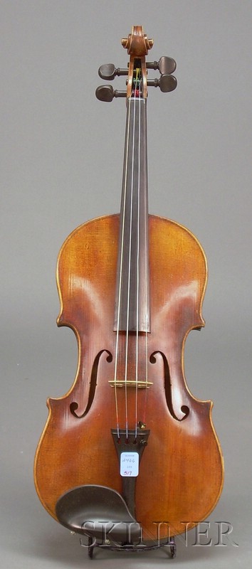 Appraisal: German Violin c unlabeled length of one-piece back in mm