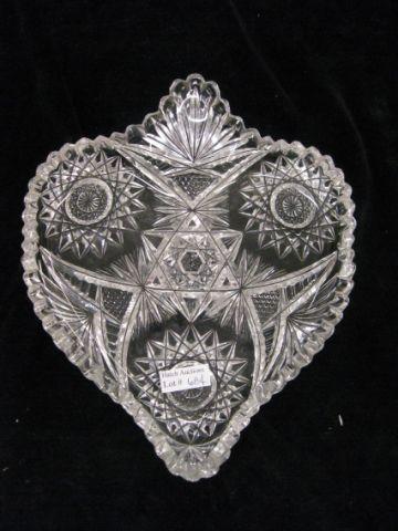 Appraisal: Brilliant Period Cut Glass Heart Shaped Dish scarcer form x