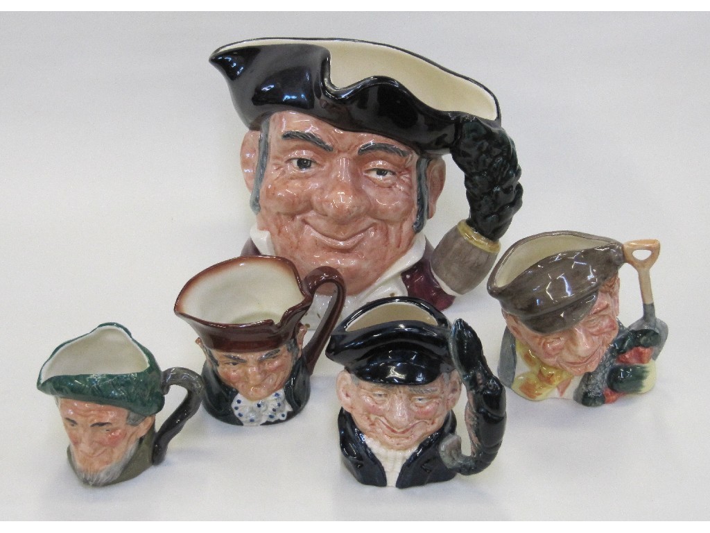 Appraisal: Five Royal Doulton character jugs to include Lobster Man Auld