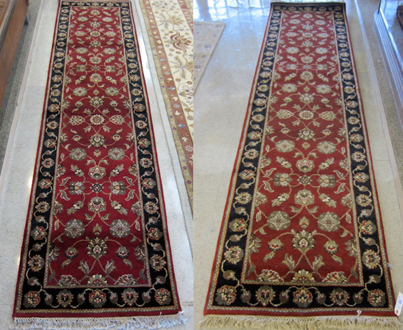 Appraisal: A MATCHING PAIR OF ORIENTAL HALL RUGS Indo-Persian overall floral