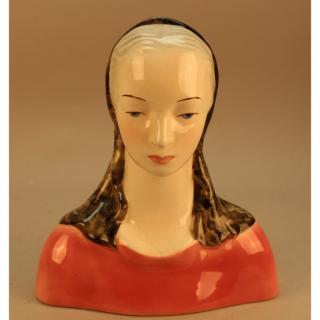 Appraisal: Art Deco Goldscheider Ceramic Bust of a Woman 's Art