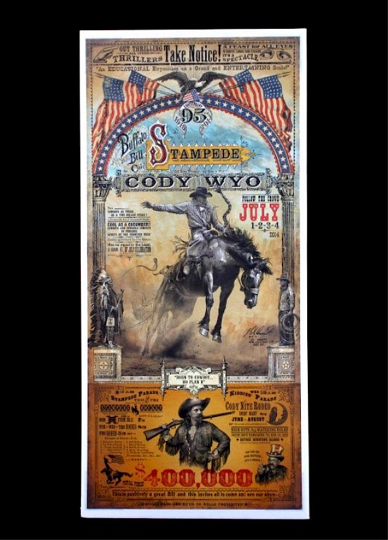 Appraisal: Buffalo Bill Cody Stampede Poster by Bob Coronato This is