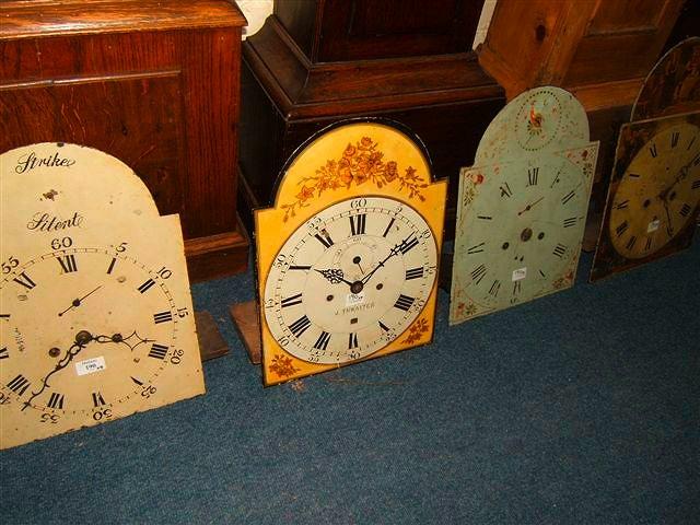 Appraisal: Four eight day long case clock movements each with arched