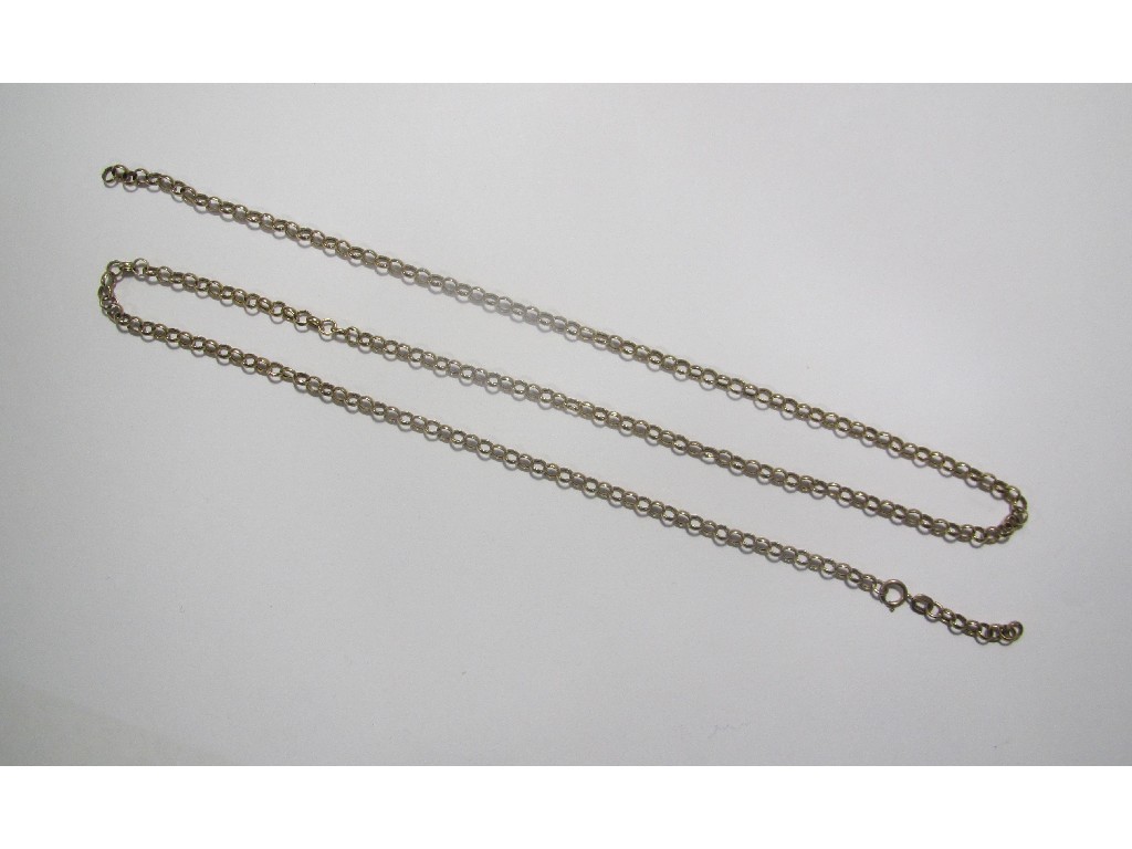 Appraisal: Nine carat gold neckchain Approximately gms