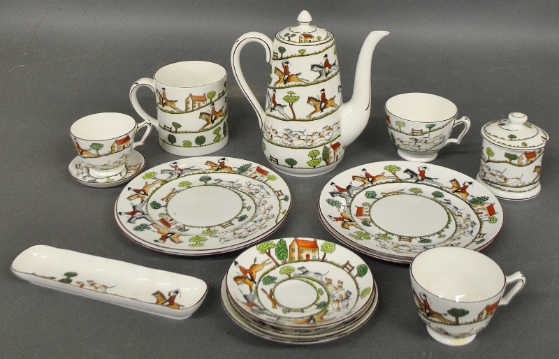 Appraisal: - Fifteen pieces of Crown Staffordshire china Largest h -