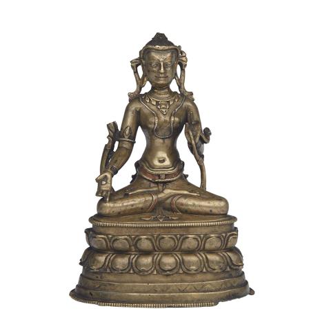 Appraisal: Rare Bronze Pala-Style Seated Figure of Tara East India or