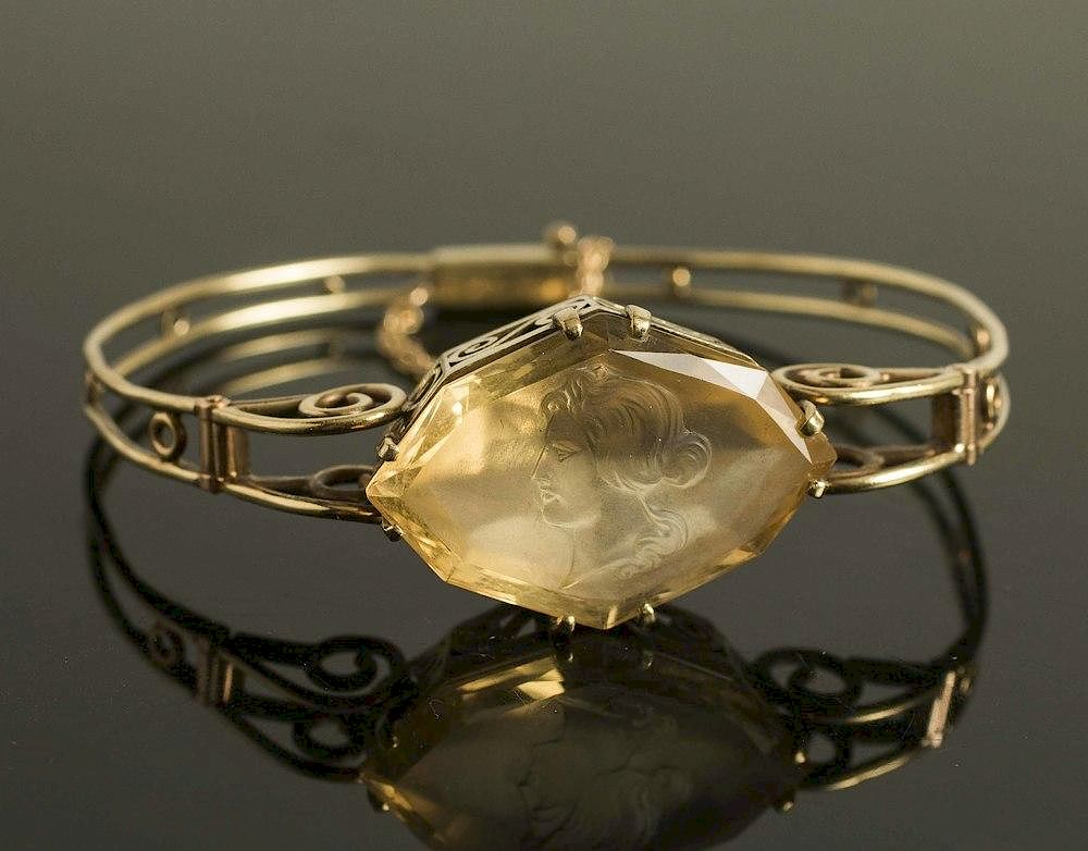 Appraisal: K Sand-Blasted Citrine Bracelet k sand blasted citrine bracelet grams