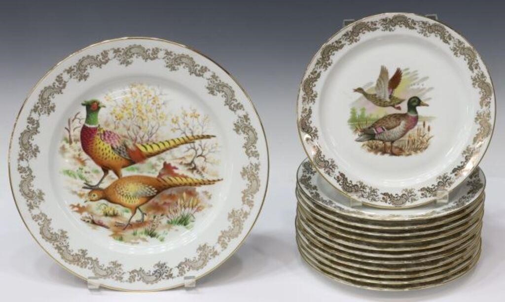 Appraisal: lot of French Limoges porcelain game service having gilt floral