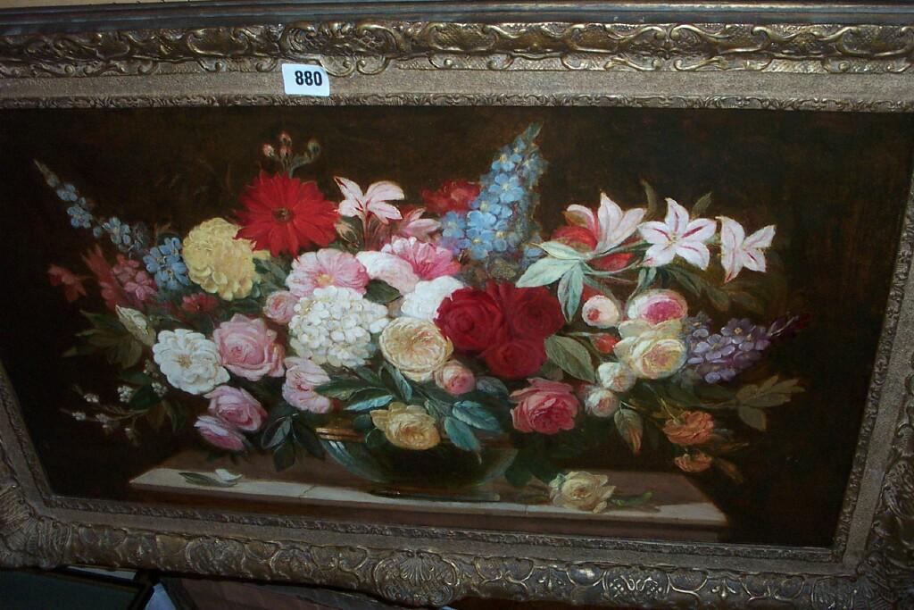 Appraisal: An oil painting on canvas in the Dutch style of