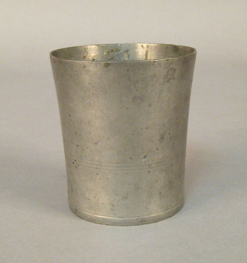 Appraisal: Connecticut pewter beaker ca marked H Yale Co Wallingford h