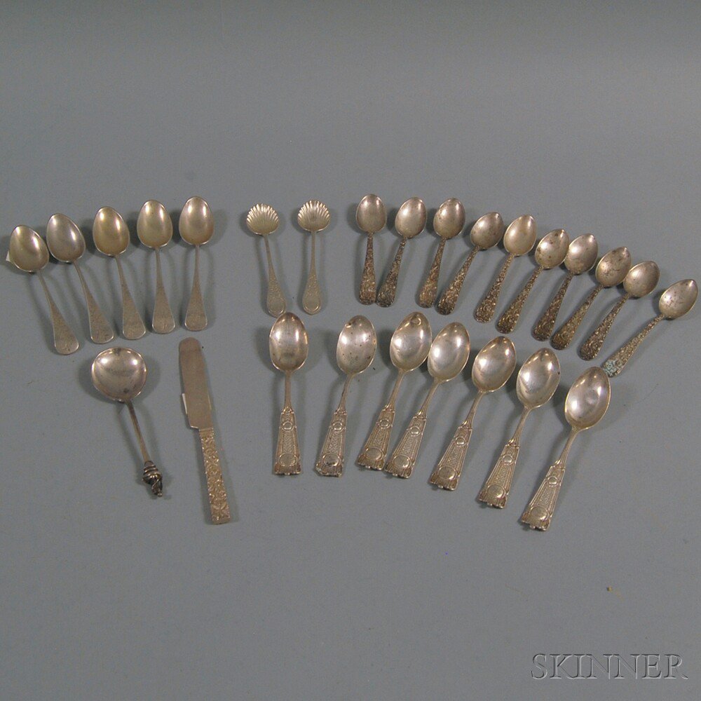 Appraisal: Group of Mostly Small Sterling Silver Spoons a pair of