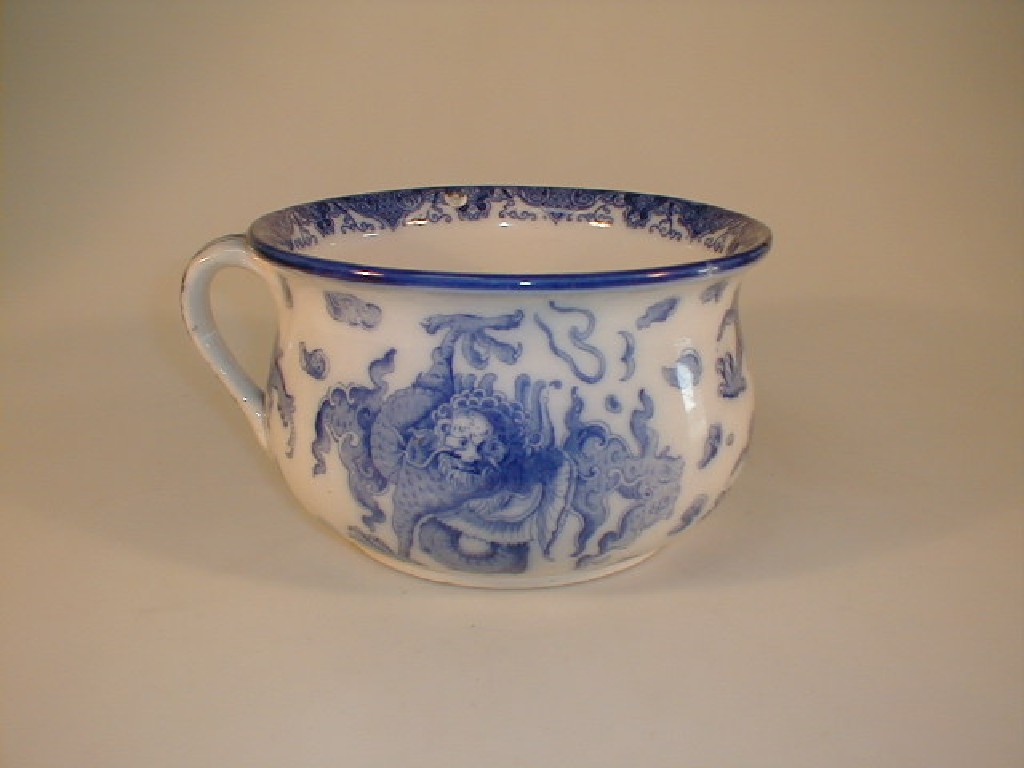 Appraisal: A Doulton pottery Oyama pattern chamber pot printed in blue