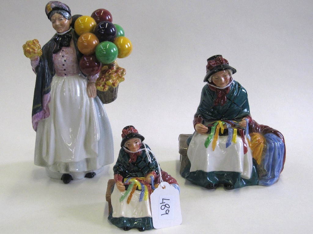 Appraisal: Three Royal Doulton figures 'Biddy Pennyfarthing' HN 'Silks and Ribbons'