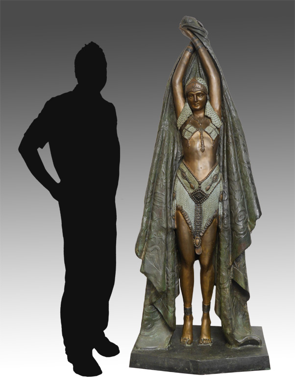 Appraisal: AFTER CHIPARUS ''ANTINEA'' LIFE SIZE CONTEMPORARY BRONZE DANCER Approx ''