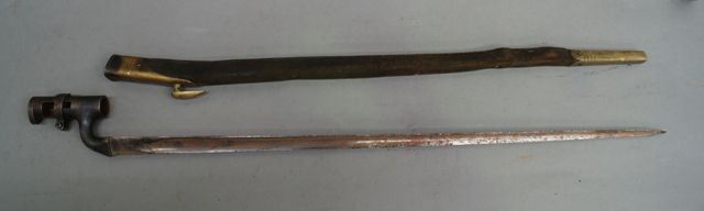 Appraisal: A British Patent Martini Enfield bayonet complete with scabbard blade