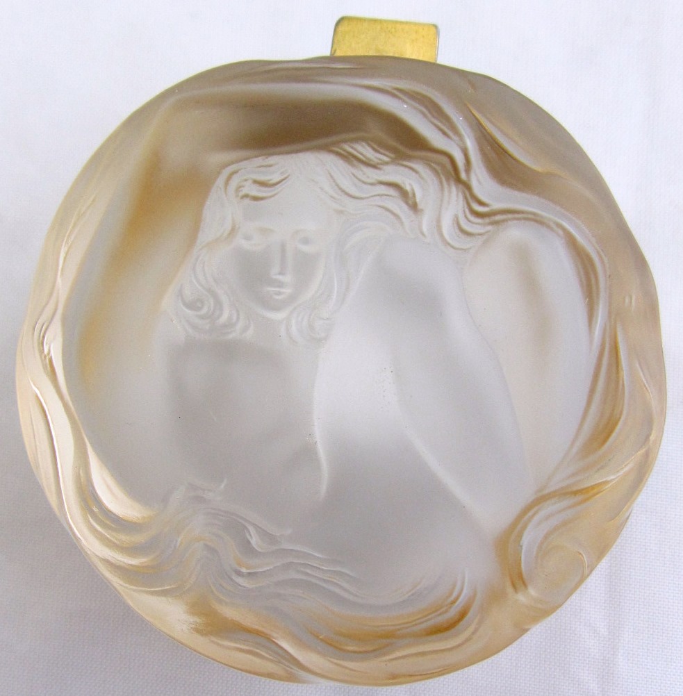 Appraisal: A Lalique frosted glass circular box th century with hinged