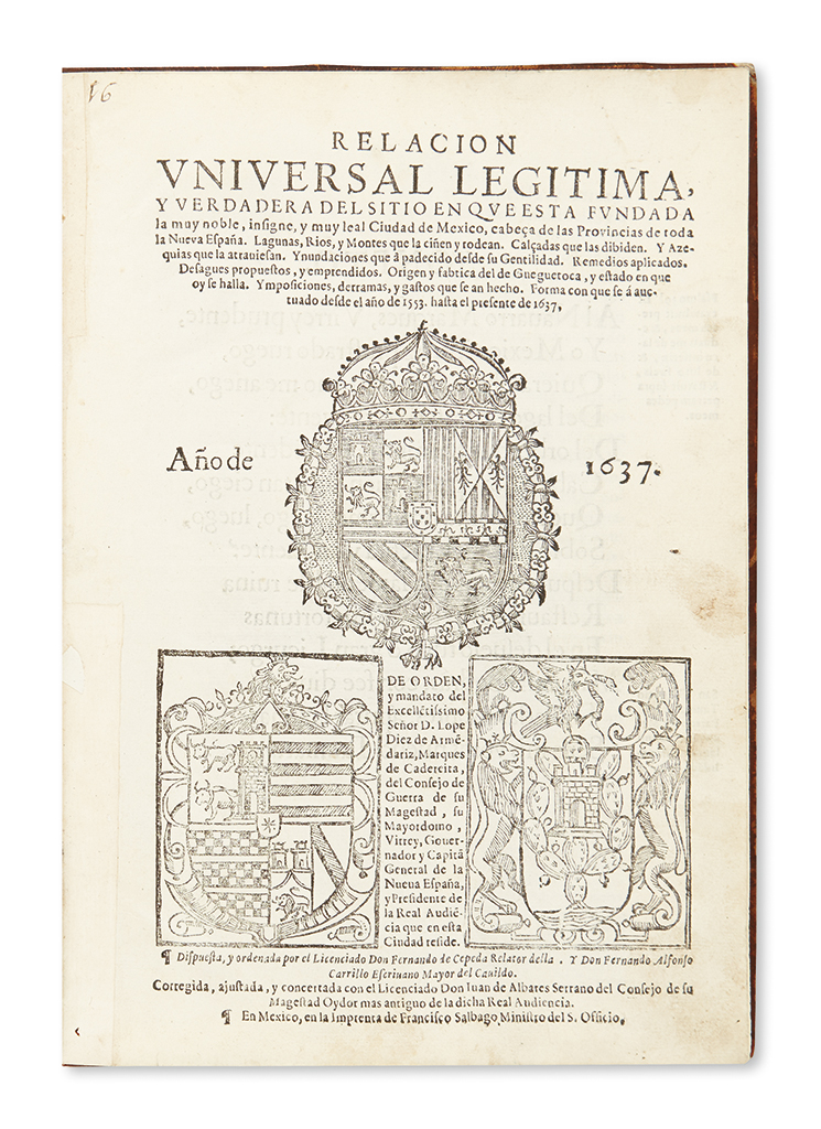 Appraisal: MEXICO Cepeda Fernando de and Fernando Alfonso Carrillo Relacion universal