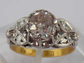 Appraisal: A yellow and white metal diamond ring marked ct plat