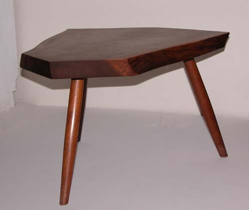 Appraisal: Free Edge Small Side Table Walnut and cherry wood Nakashima